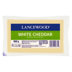 LANCEWOOD CHEESE 900G WHITE CHEDDAR (1X1)