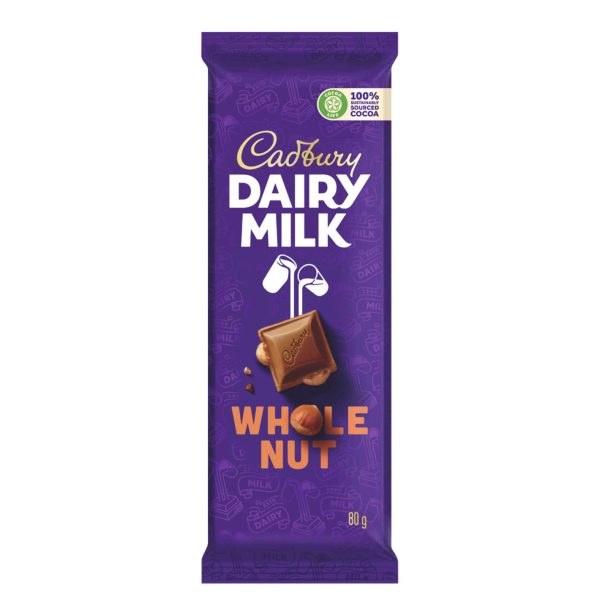 CADBURY SLAB 80G WHOLENUT (2X12)