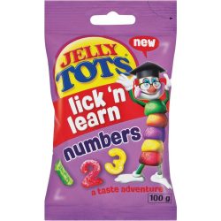 JELLY TOTS 100G LICK N LEARN NUMBERS (1X40)