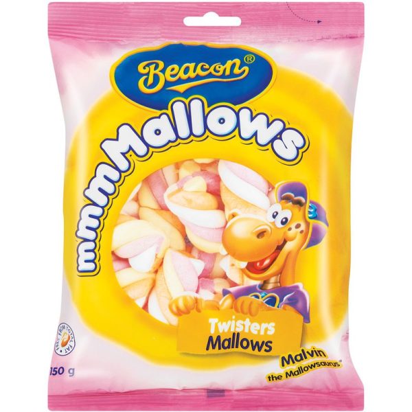 BEACON MALLOWS 150G TWISTERS (1X1)