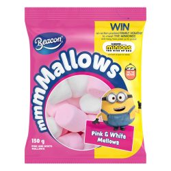 BEACON MALLOWS 150G COATED P&W PILLOWS (1X24)