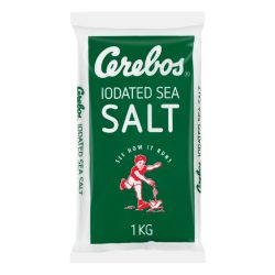 CEREBOS SALT 1KG GREEN SEA POLY (1X20)