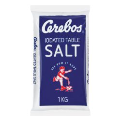 CEREBOS SALT 1KG BLUE TABLE POLY (1X20)